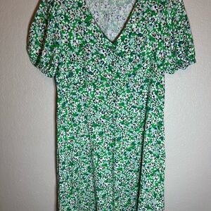 Chic Green Floral Midi Dress